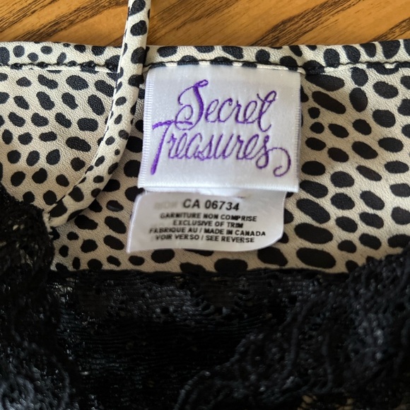 Secret Treasures Vintage Black and White Polka Dot Slip Dress L Fits S-M best - Picture 5 of 10